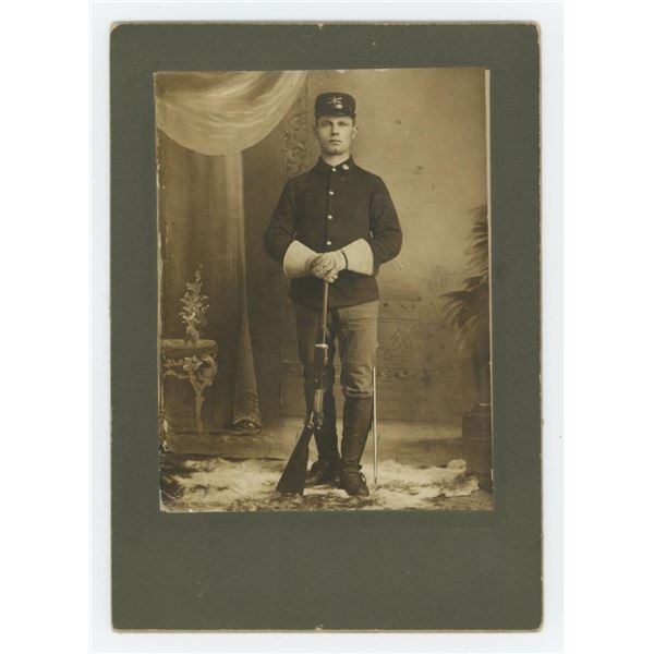 Cavalry Soldier Krag Carbine Rifle Cabinet Photo