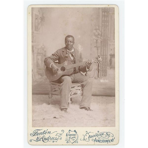 African American Black Guitar Player Cabinet Photo
