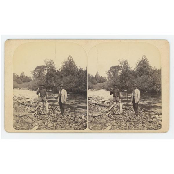 Early Steelhead Salmon Fishing Stereoview