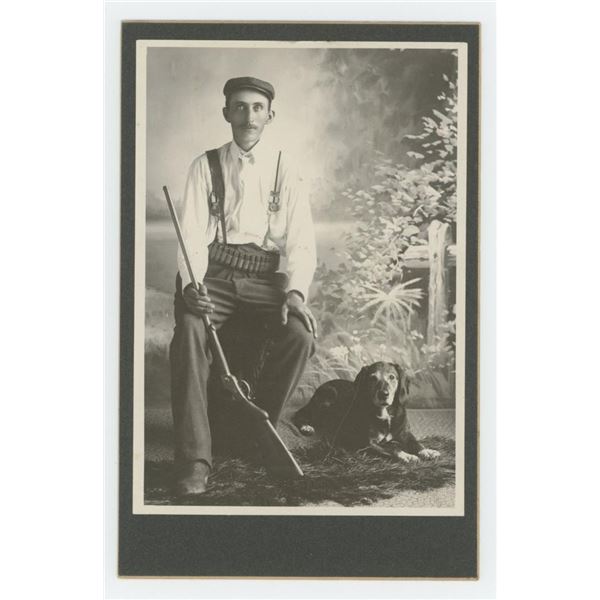 Hunter with Dog Stevens Shotgun Cabinet Photo