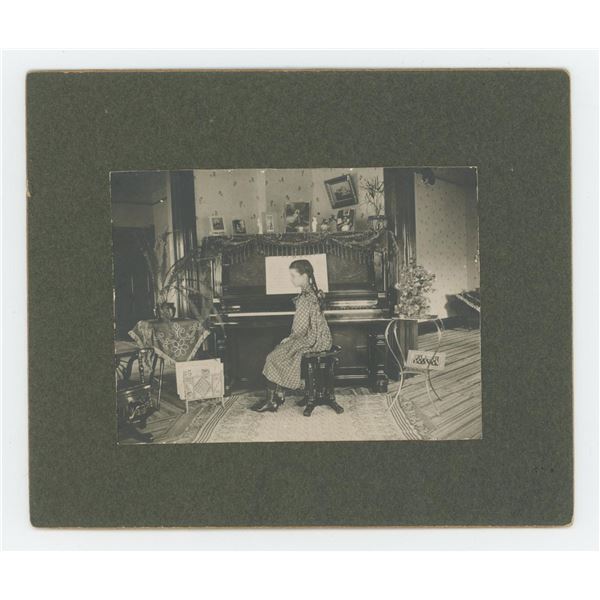 Young Girl at the Piano Cabinet Photo