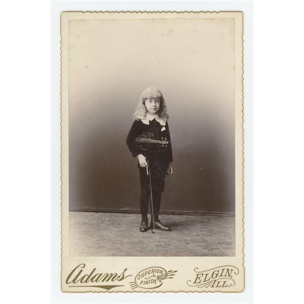 Child Prodigy Violinist Cabinet Photo