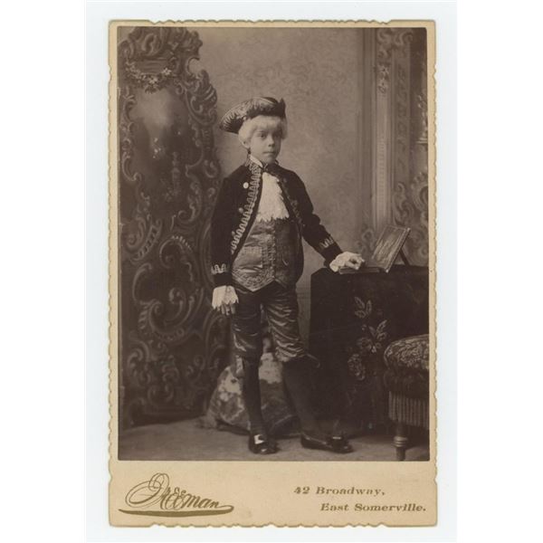 Patriotic Colonial Dressed Boy Cabinet Photo
