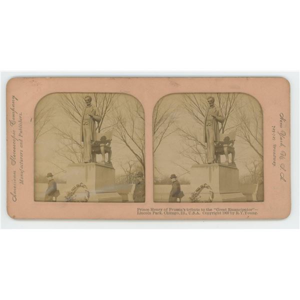 Prince Henry at Lincoln Monument Stereoview