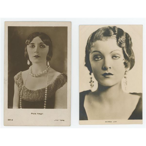 Pola Negri Myrna Loy Silent Film Actress Postcards
