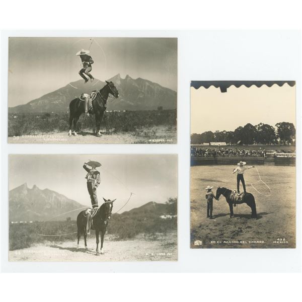 Mexican Trick Roper RPPC Postcards