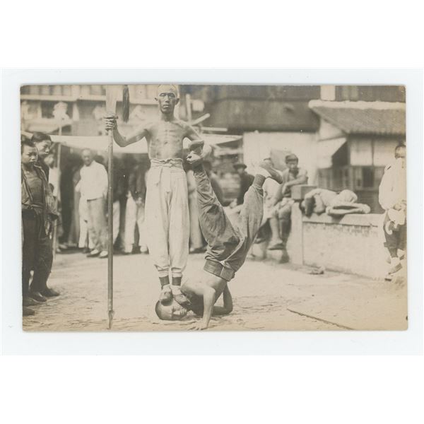 Chinese Shaolin Monks RPPC Postcard