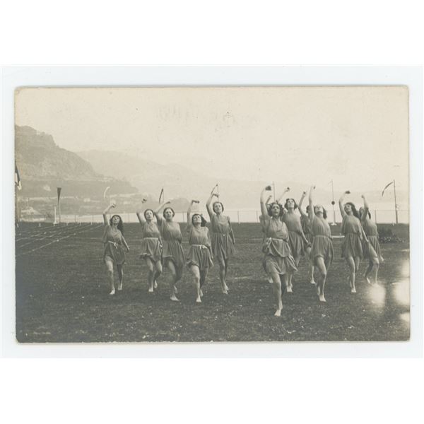 Greek Revival Maypole Dancers RPPC Postcard