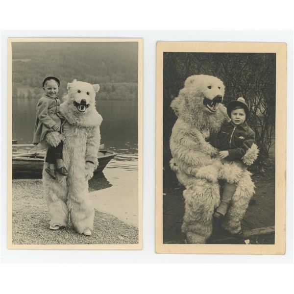 Man in Polar Bear Costume RPPC Postcards