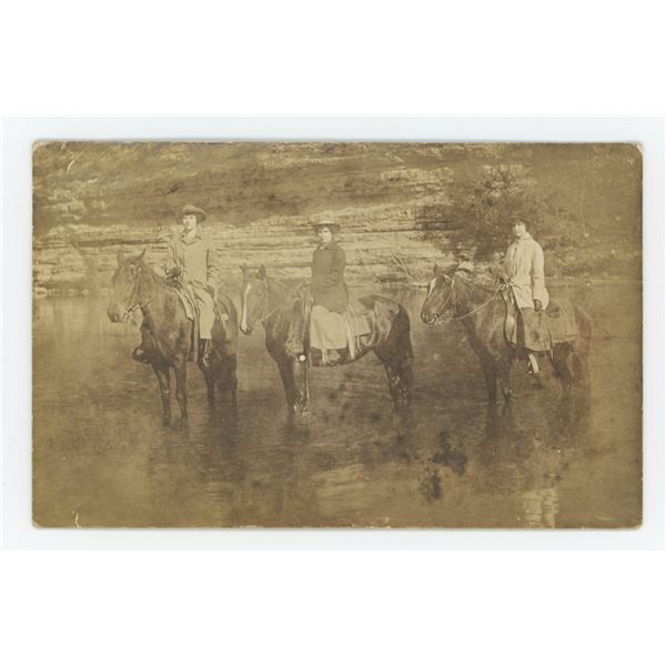 Cowgirls on Horseback RPPC Postcard