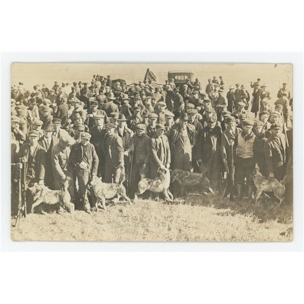 Wolf Hunters Nebraska RPPC Postcard