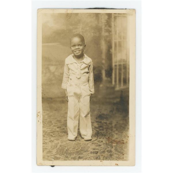 African American Little Black Boy RPPC Postcard