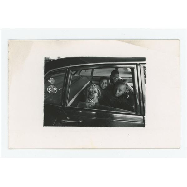 African American Children in Car RPPC Postcard