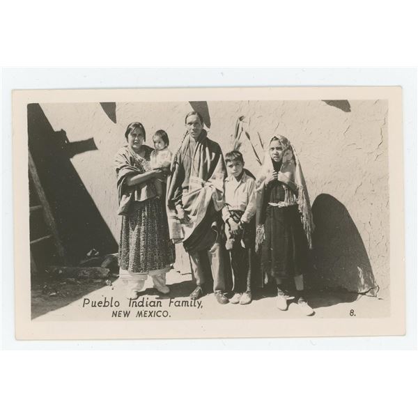 Pueblo Indian Family New Mexico RPPC Postcard