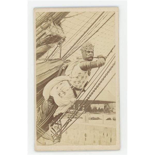 Black Prince Ship Figurehead CDV Photo