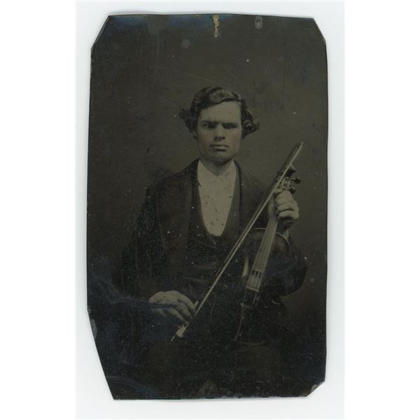 Violinist Occupational Tintype Photo