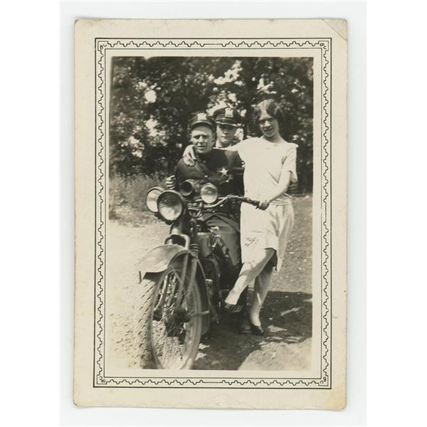 Police and Women on Indian Motorcycle Photo