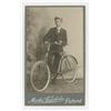Image 1 : Boy with Wood Rim Bicycle CDV Photo