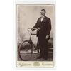 Image 1 : Boy with Wood Rim Bicycle CDV Photo