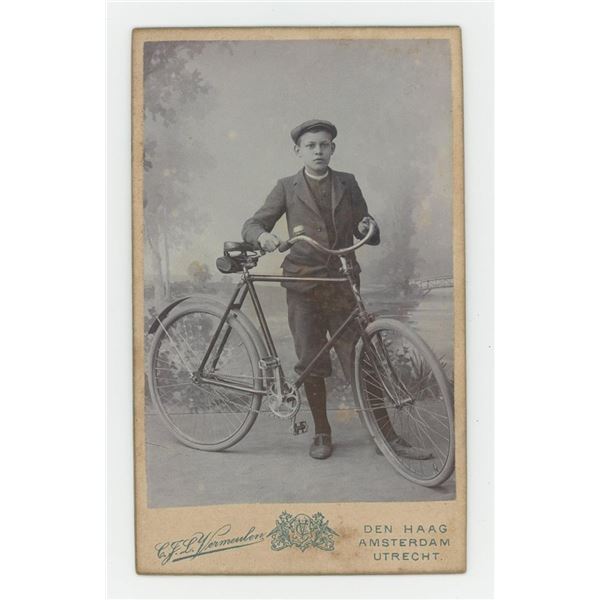 Young Man on Bicycle CDV Photo