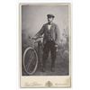 Image 1 : Man with Wood Rim Racing Bicycle CDV Photo