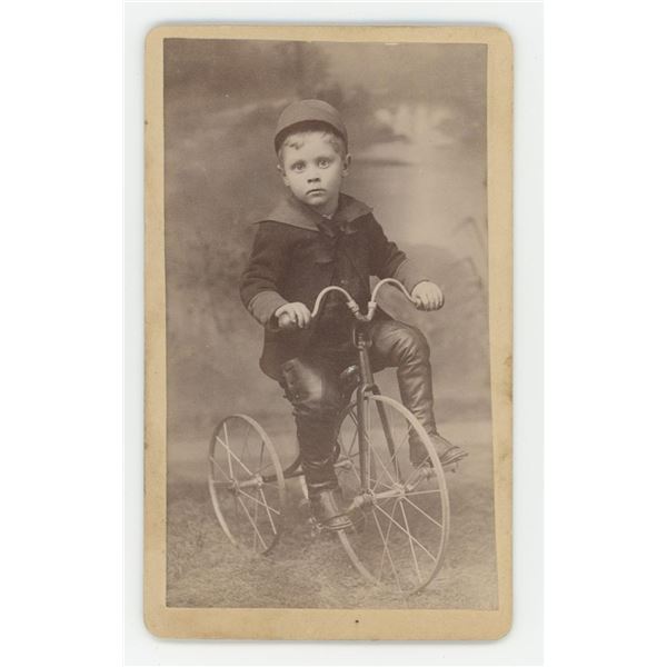 Boy on Tricycle CDV Photo