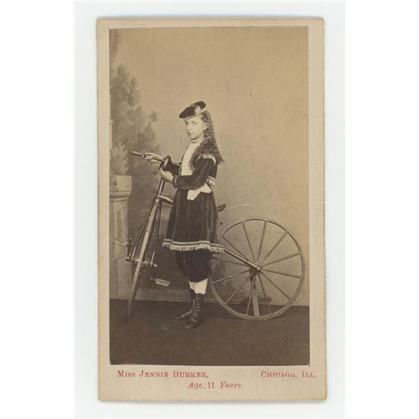 Jennie Durkee Velocipede for Ladies CDV Photo