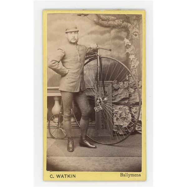 High Wheel Penny Farthing Bicycle CDV Photo