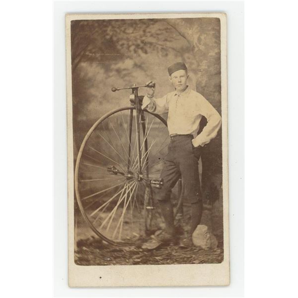 High Wheel Penny Farthing Bicycle CDV Photo