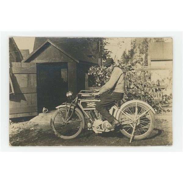 Excelsior Motorcycle RPPC Postcard