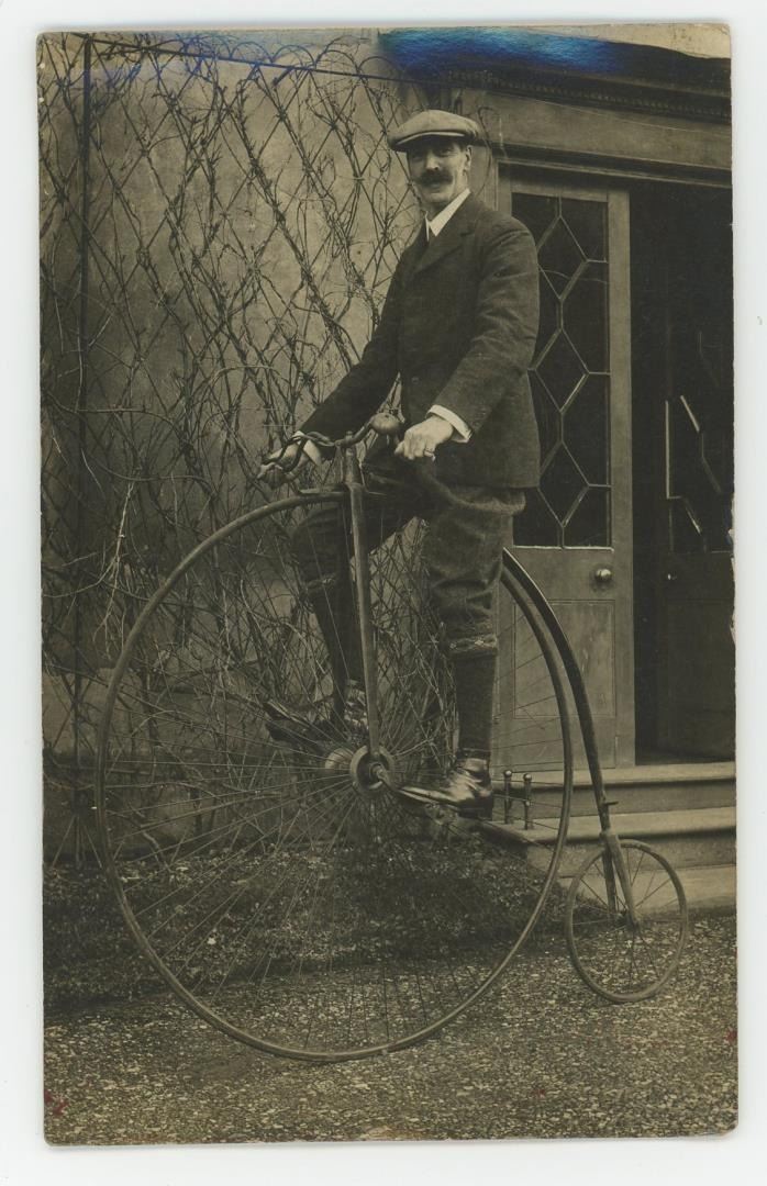 High Wheel Penny Farthing Bicycle RPPC Postcard