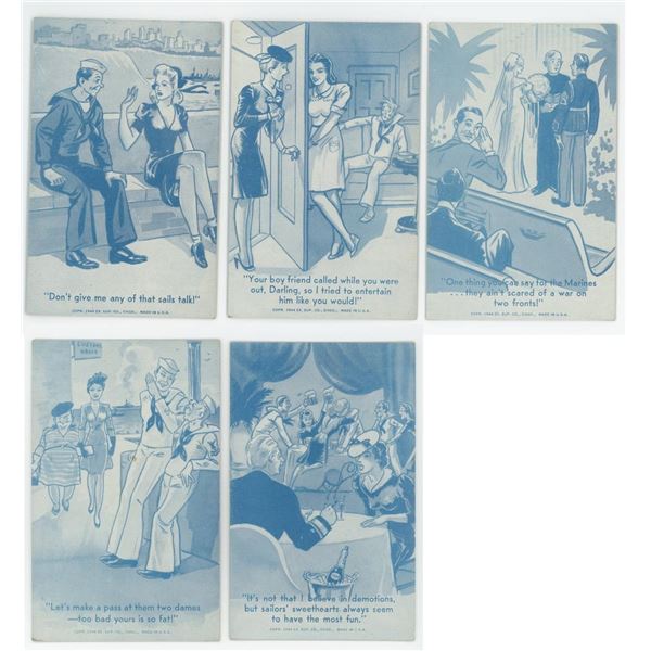 WW2 US Armed Forces Risque Cards