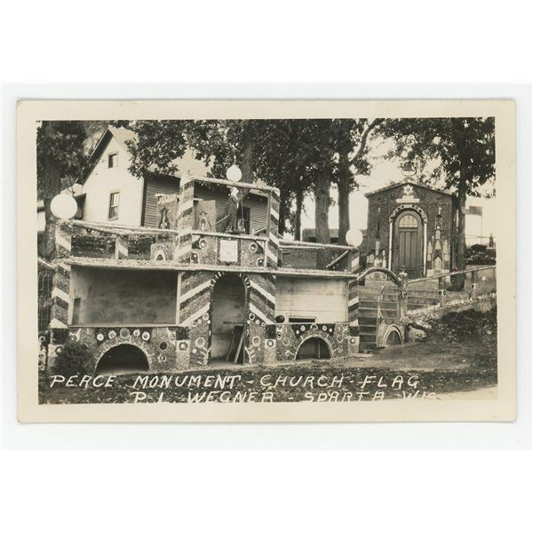 Peace Monument Wegner Wisconsin RPPC Postcard