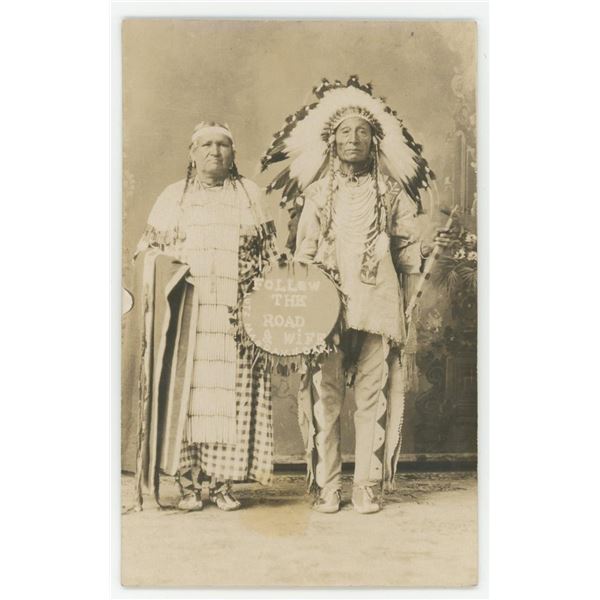 Follow the Road Mandan North Dakota RPPC Postcard