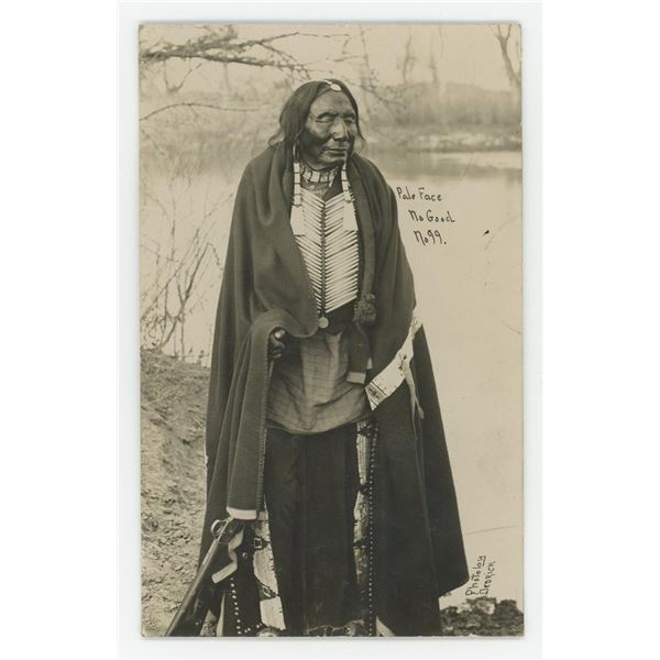 Pale Face No Good Arapaho Indian RPPC Postcard