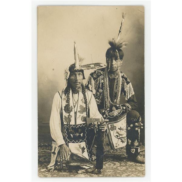 Chippewa Indian Warriors RPPC Postcard