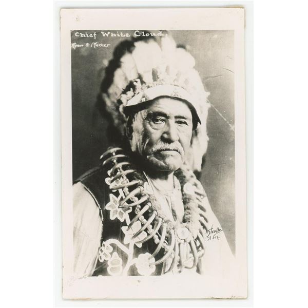 Chief White Cloud Indian RPPC Postcard