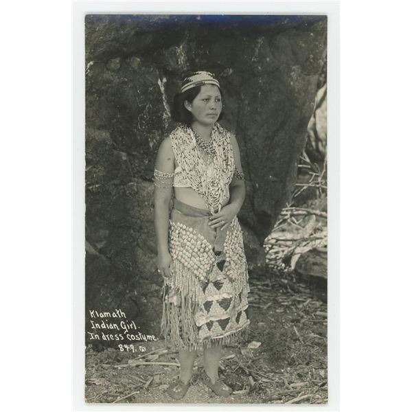 Klamath Indian Girl Oregon RPPC Postcard
