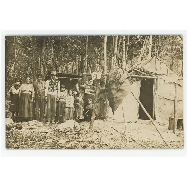 Great Lakes Indian Village RPPC Postcard