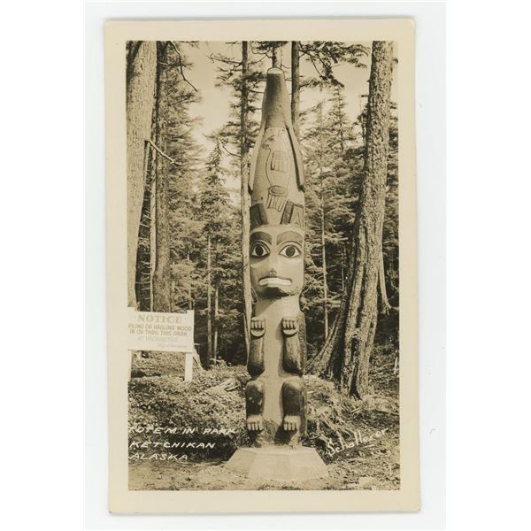 Ketchikan Alaska Totem Pole RPPC Postcard