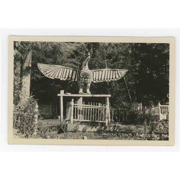 Indian Grave Alert Bay BC RPPC Postcard