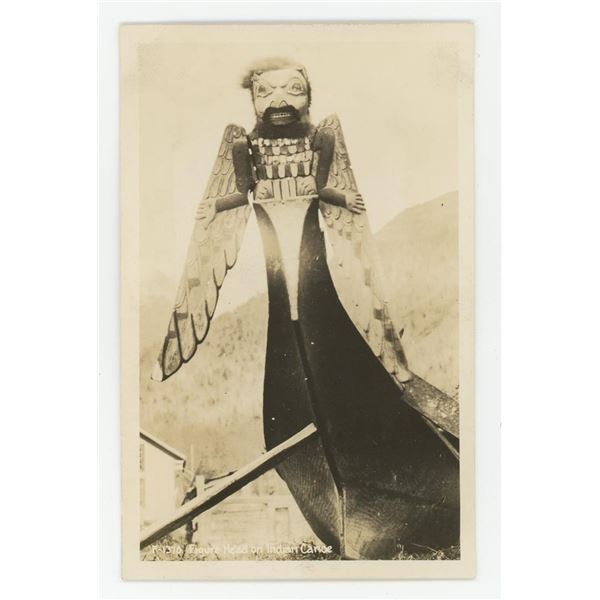 Indian Canoe Figurehead RPPC Postcard