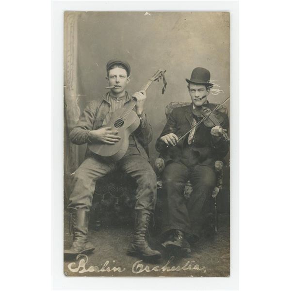 Occupational Musicians with Cigars RPPC Postcard
