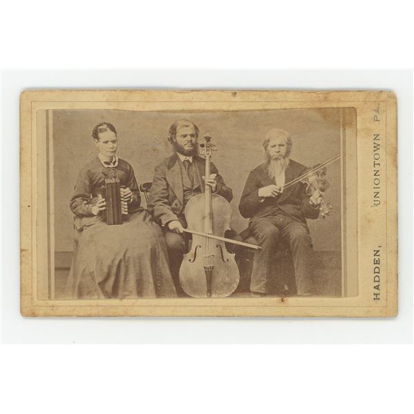 The Hostetler Family Blind Musicians CDV Photo