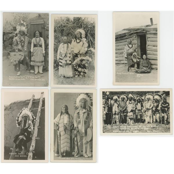 Native American Indian RPPC Postcards