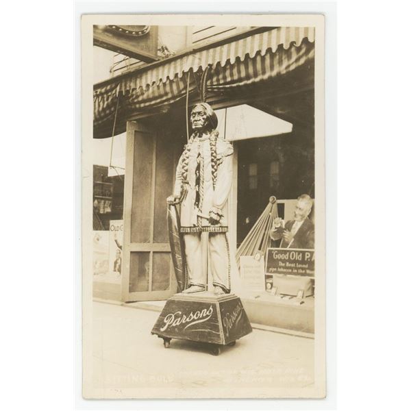 Sitting Bull Cigar Store Indian RPPC Postcard