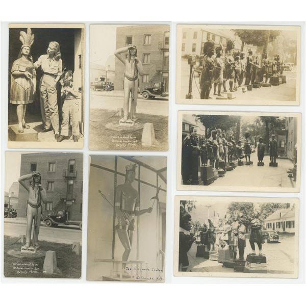 Cigar Store Indian RPPC Postcards