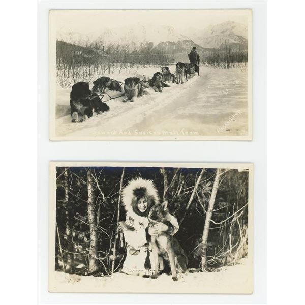 Alaskan Eskimo Sled Dogs RPPC Postcards
