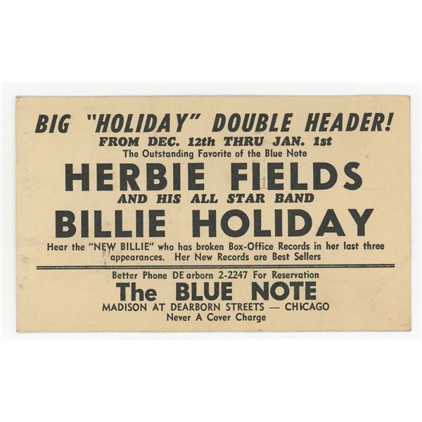 Herbie Fields Billie Holiday Jazz Postcard