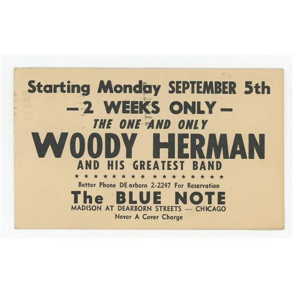 Woody Herman Jazz Postcard
